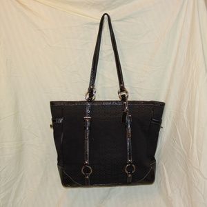 Coach 12345 Signature Gallery Tote Black Purse